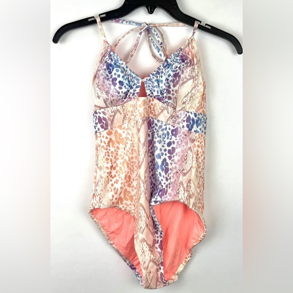 Becca Women’s Halter Multicolored One Piece Swimsuit Size M